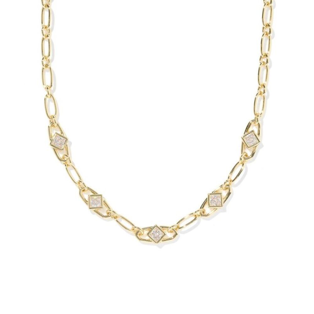 Kendra Scott - Belle Cubic Zirconia Chain Necklace - Gold - Picture 1 of 2